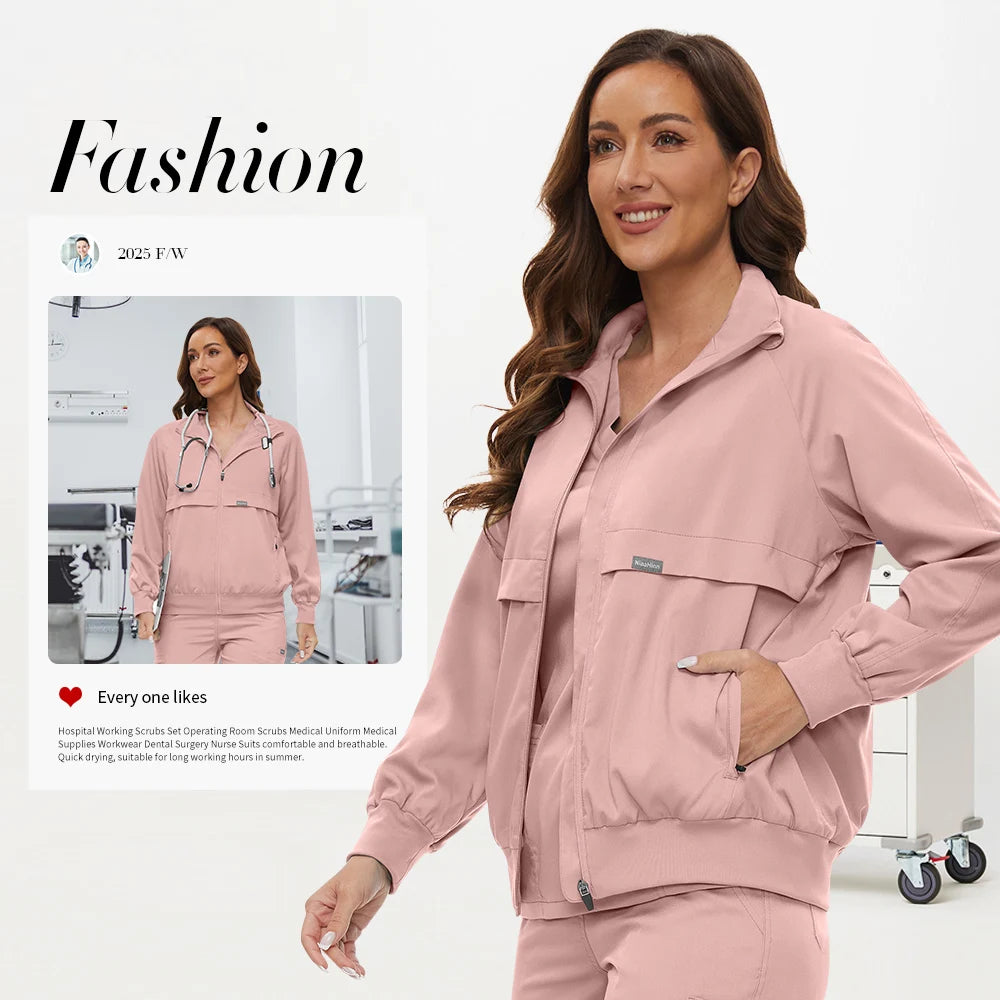 Clinical Lab Jacket – Nursing Medical Uniform Top for Women & Men