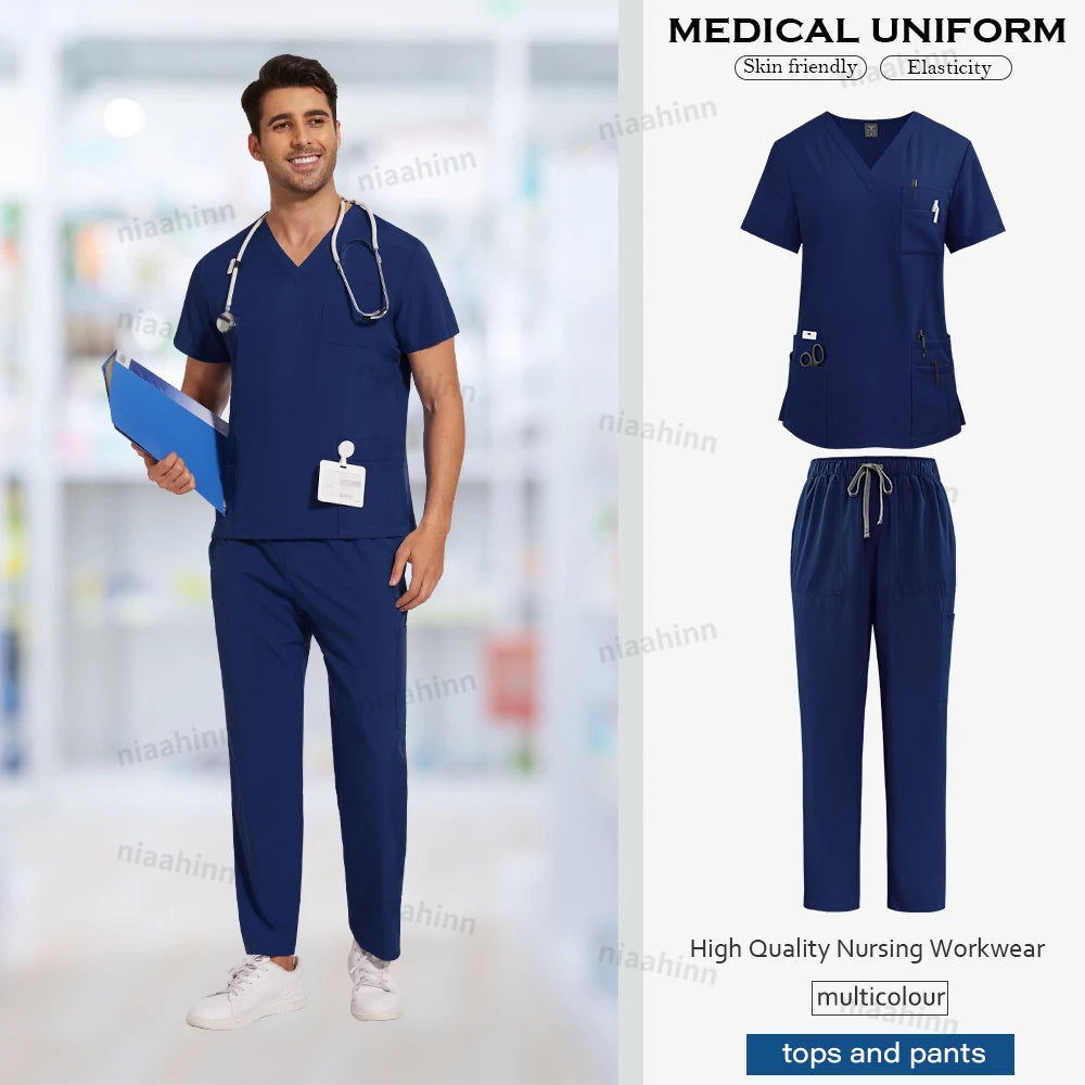 Anti-Wrinkle Medical Scrub Set – Unisex Surgical Uniform